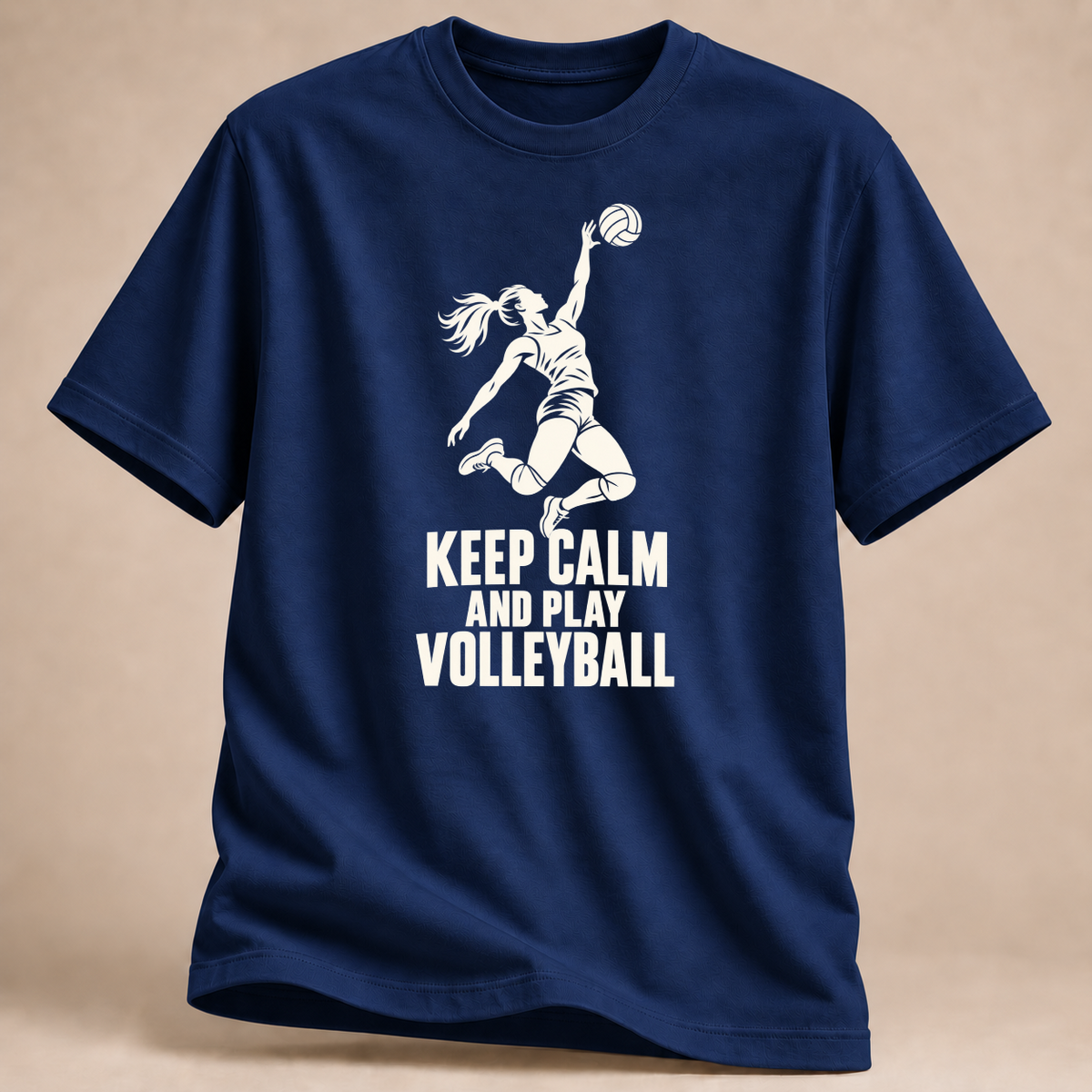 RÜCKRAUM – Keep Calm Volleyball T-Shirt – Marineblau