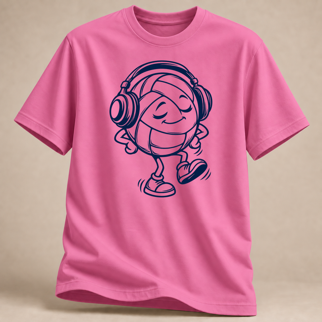RÜCKRAUM – Kopfhörer Ball T-Shirt – Rosa