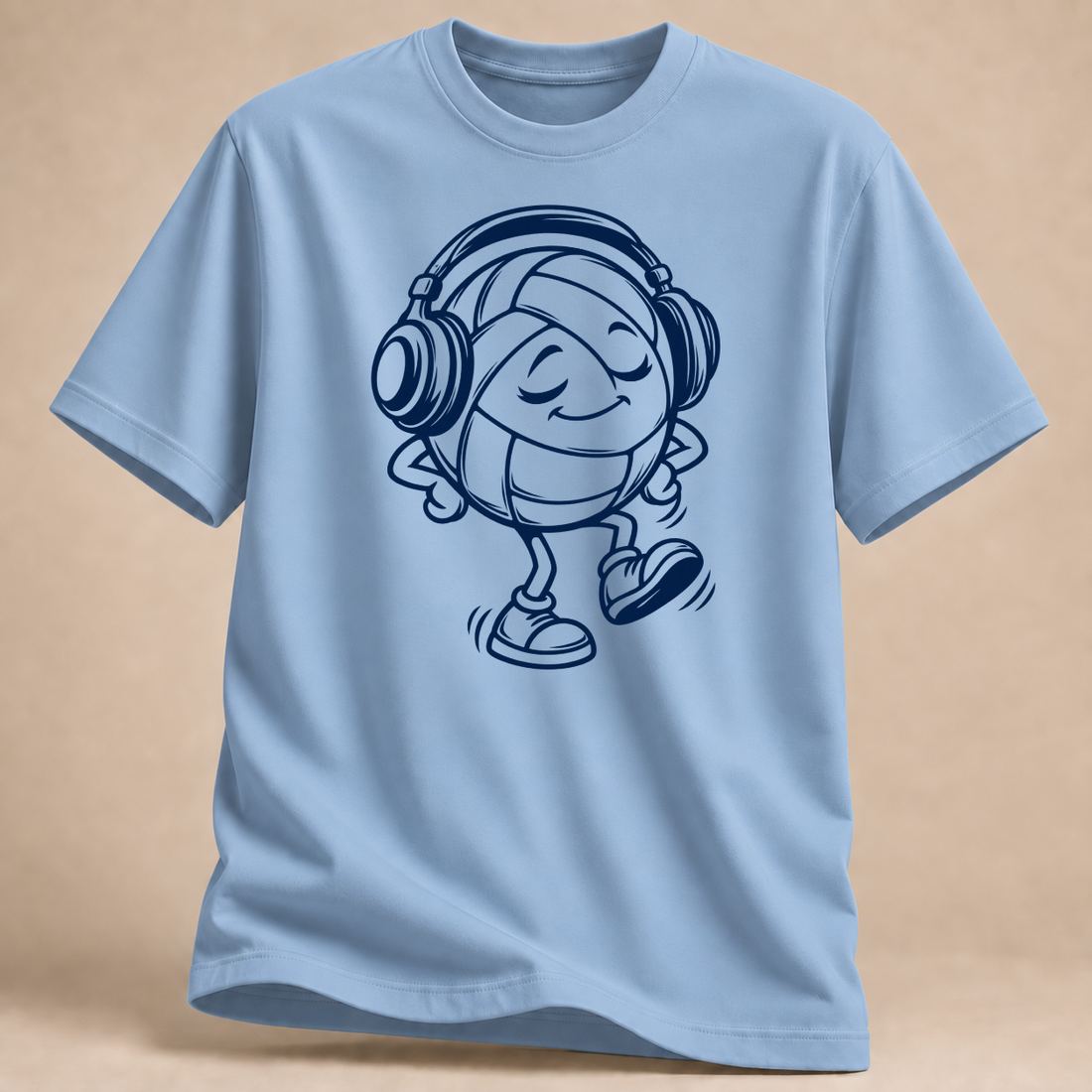 RÜCKRAUM – Kopfhörer Ball T-Shirt – Hellblau