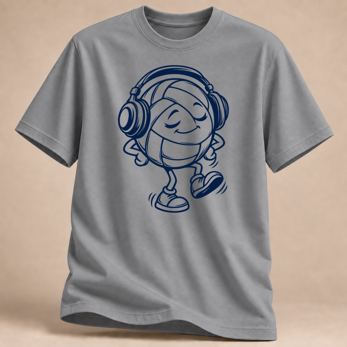 RÜCKRAUM – Kopfhörer Ball T-Shirt – Sportgrau