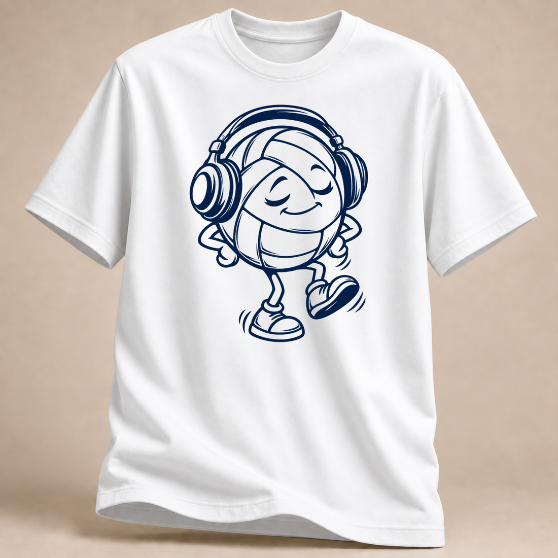 RÜCKRAUM – Kopfhörer Ball T-Shirt – Weiß