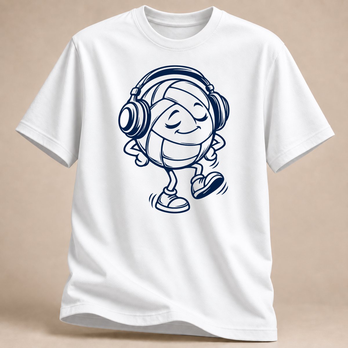 RÜCKRAUM – Kopfhörer Ball T-Shirt – Weiß