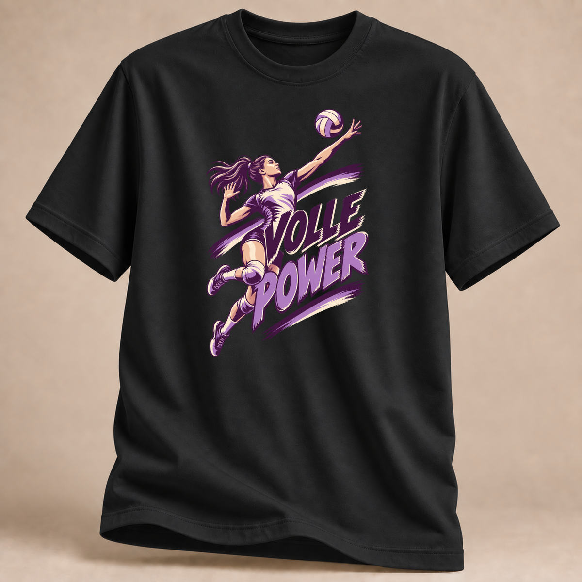 RÜCKRAUM – Volley Power T-Shirt – Schwarz