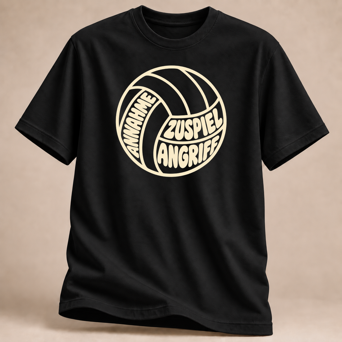 RÜCKRAUM – Annahme Zuspiel Volleyball T-Shirt – Schwarz