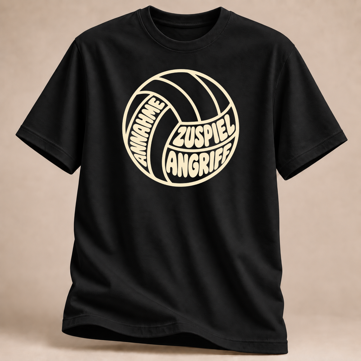 RÜCKRAUM – Annahme Zuspiel Volleyball T-Shirt – Schwarz