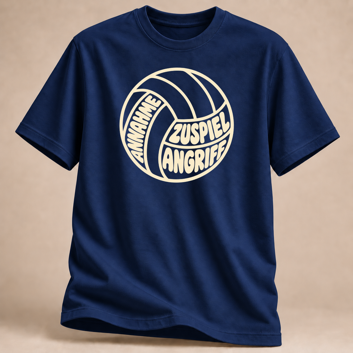 RÜCKRAUM – Annahme Zuspiel Volleyball T-Shirt – Marineblau