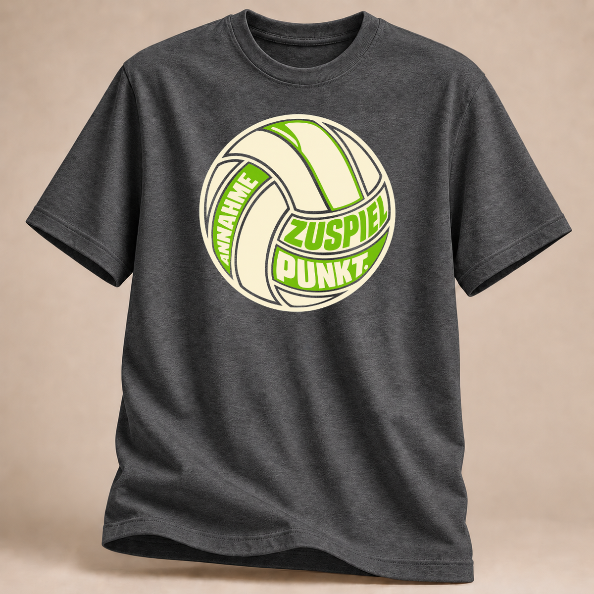 RÜCKRAUM – Zuspiel Angriff Volleyball T-Shirt – Graphit meliert