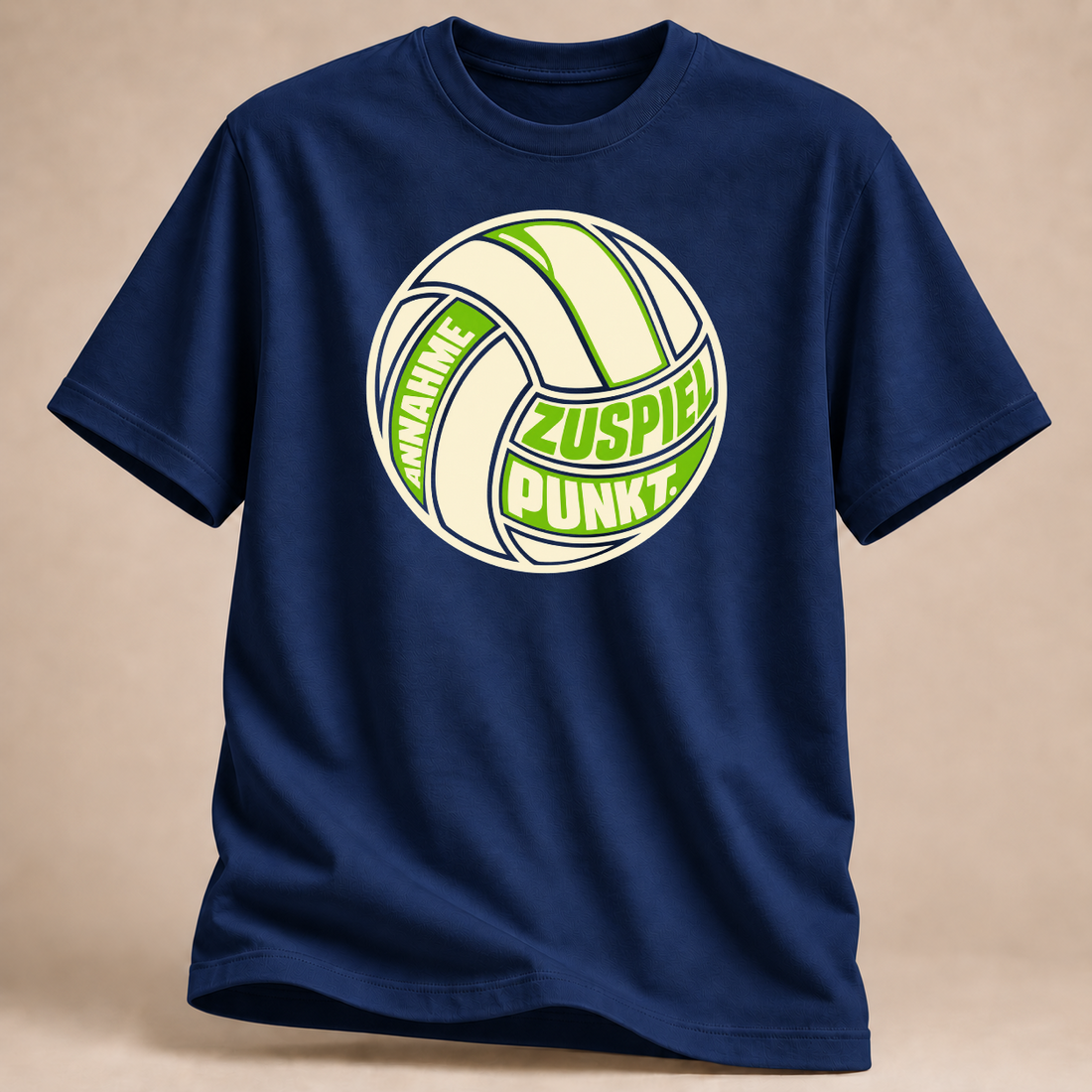 RÜCKRAUM – Zuspiel Angriff Volleyball T-Shirt – Marineblau