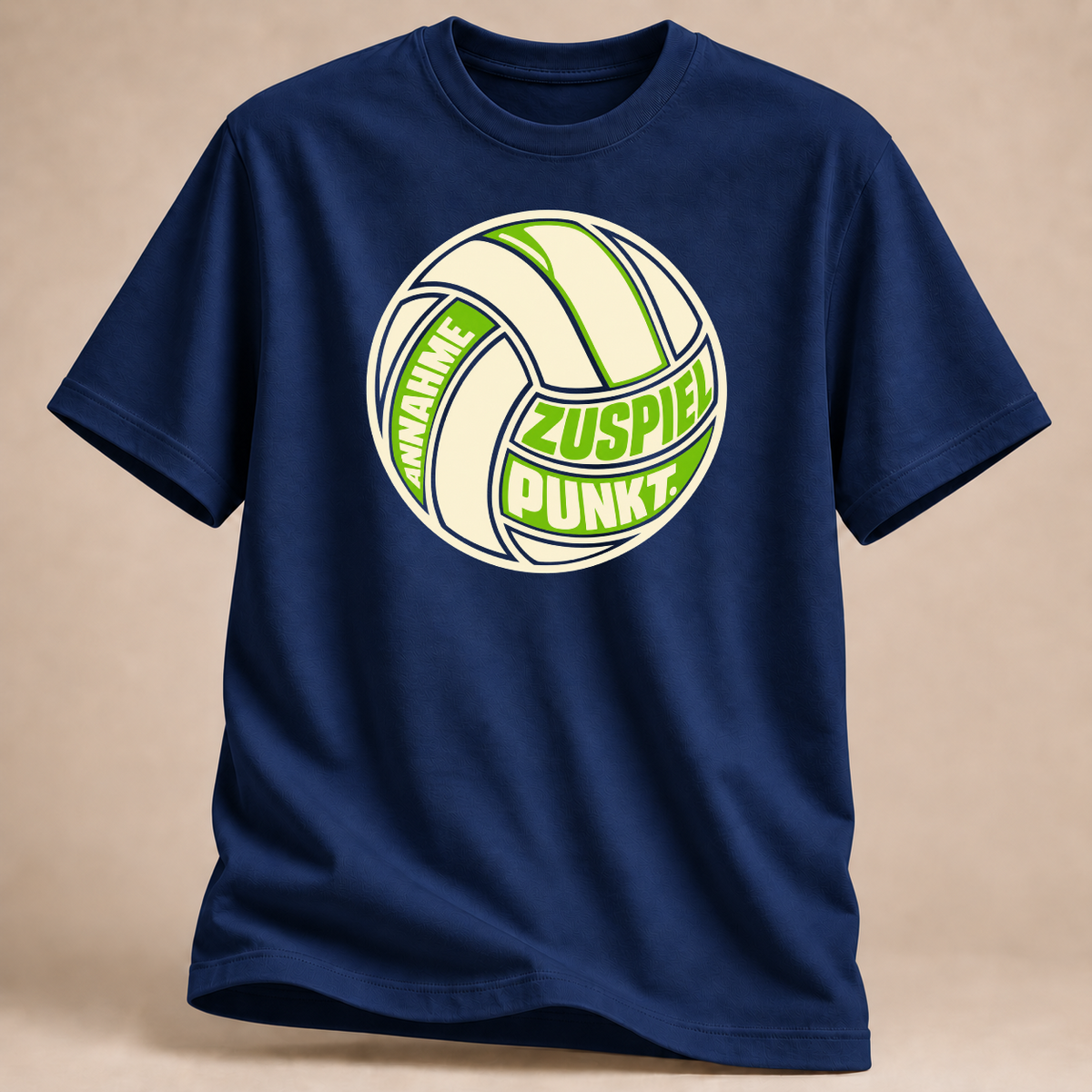 RÜCKRAUM – Zuspiel Angriff Volleyball T-Shirt – Marineblau