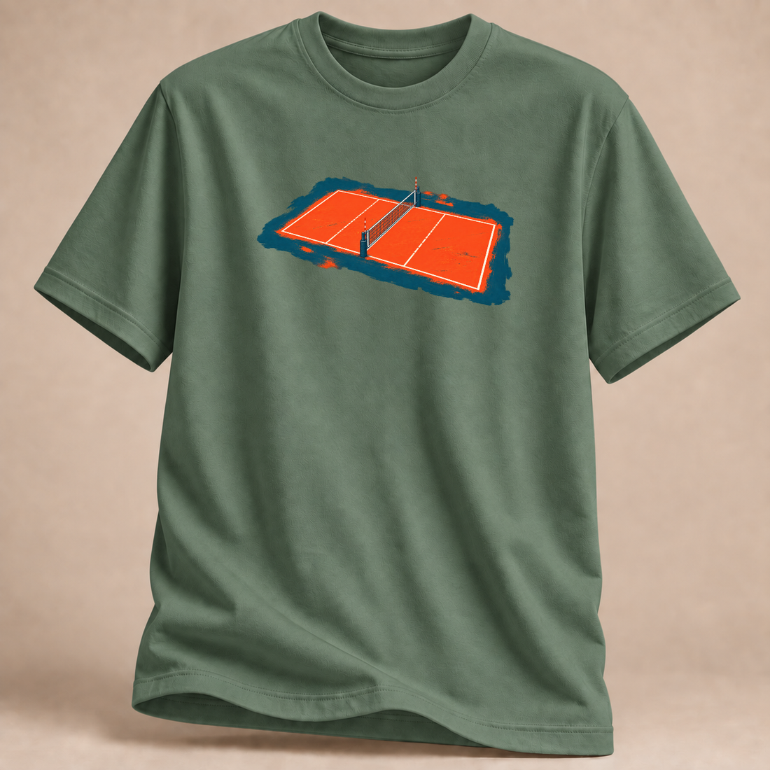 RÜCKRAUM – Court Sketch Volleyball T-Shirt – Militärgrün