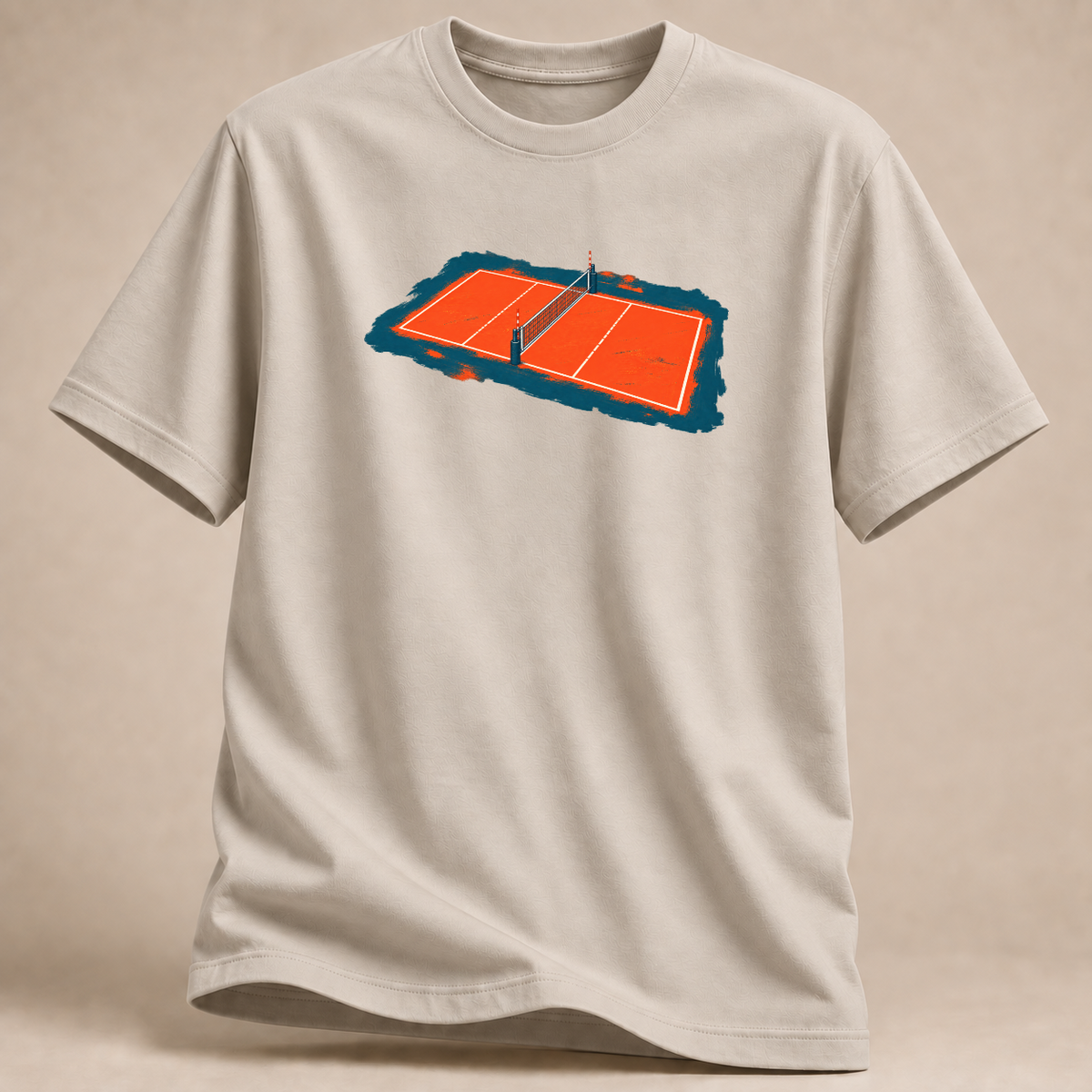 RÜCKRAUM – Court Sketch Volleyball T-Shirt – Sand