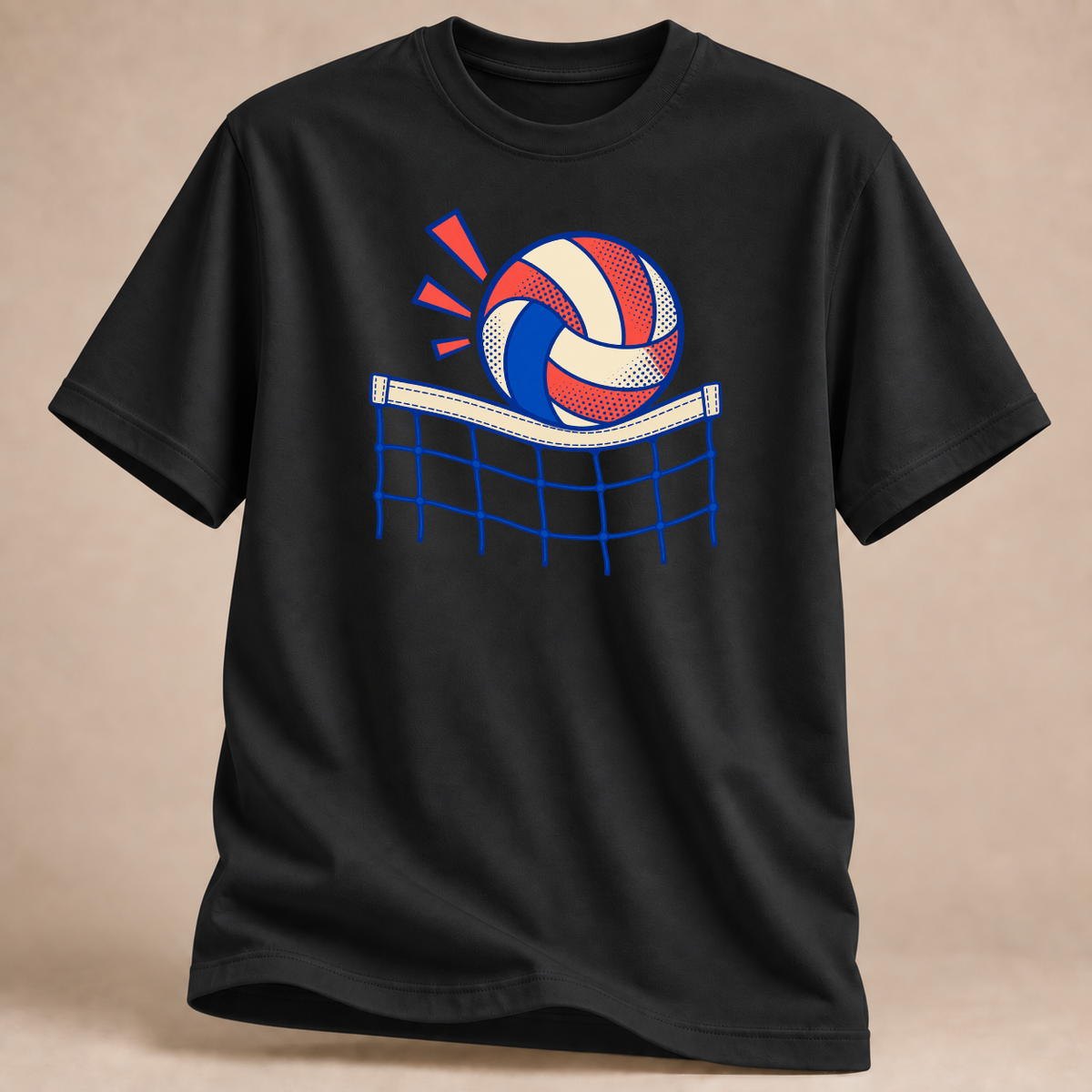 RÜCKRAUM – Netzroller Volleyball T-Shirt – Schwarz