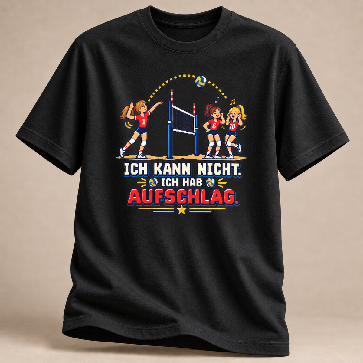 Pixel-Aufschlag Volleyball T-Shirt
