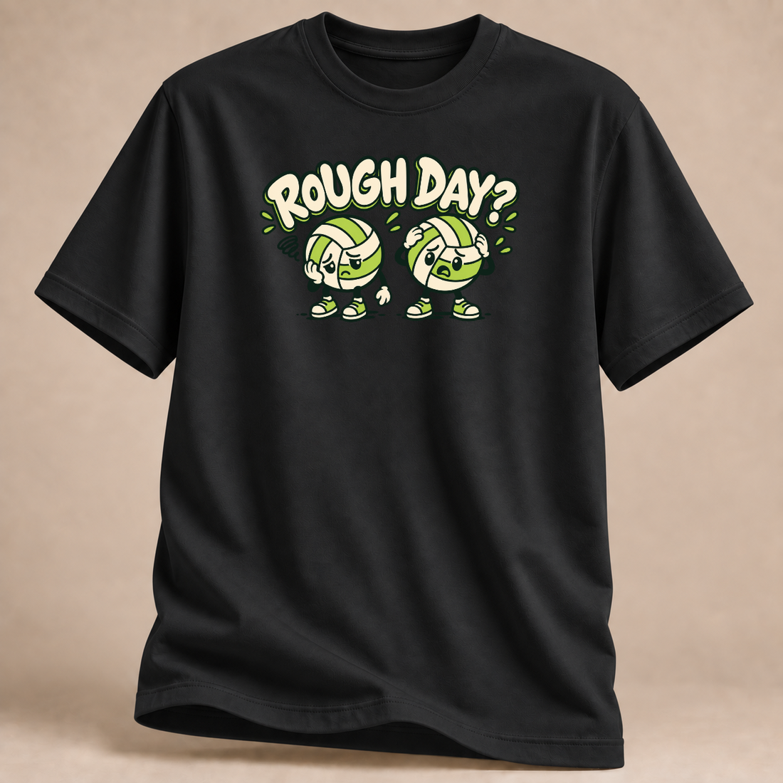RÜCKRAUM – Rough Day Volleyball T-Shirt – Schwarz