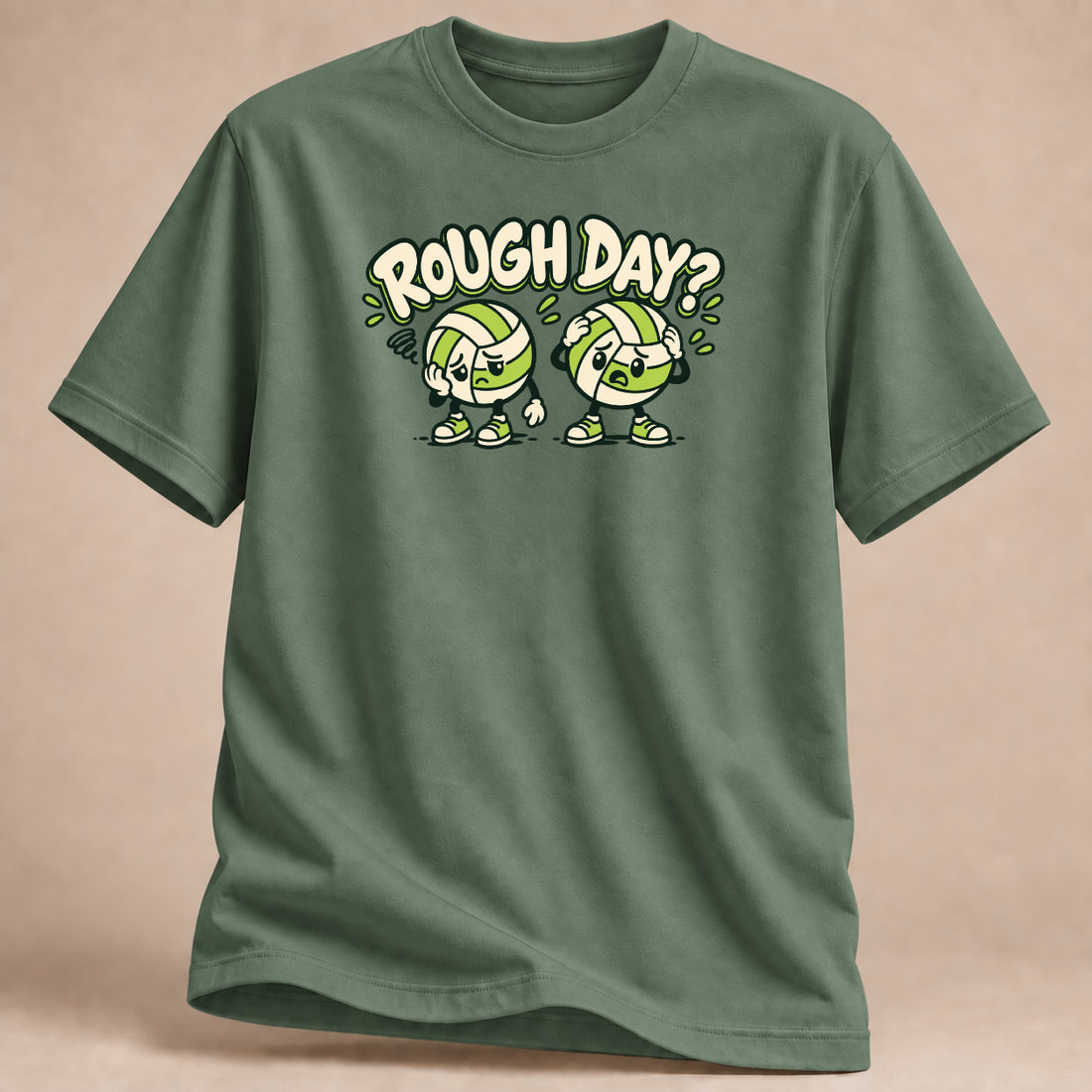 RÜCKRAUM – Rough Day Volleyball T-Shirt – Militärgrün