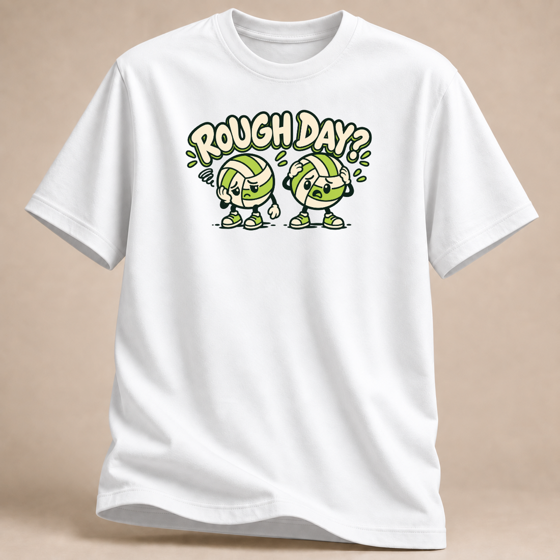 RÜCKRAUM – Rough Day Volleyball T-Shirt – Weiß