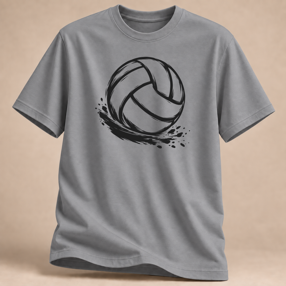 RÜCKRAUM – Volleyball Pinselstrich T-Shirt – Sportgrau