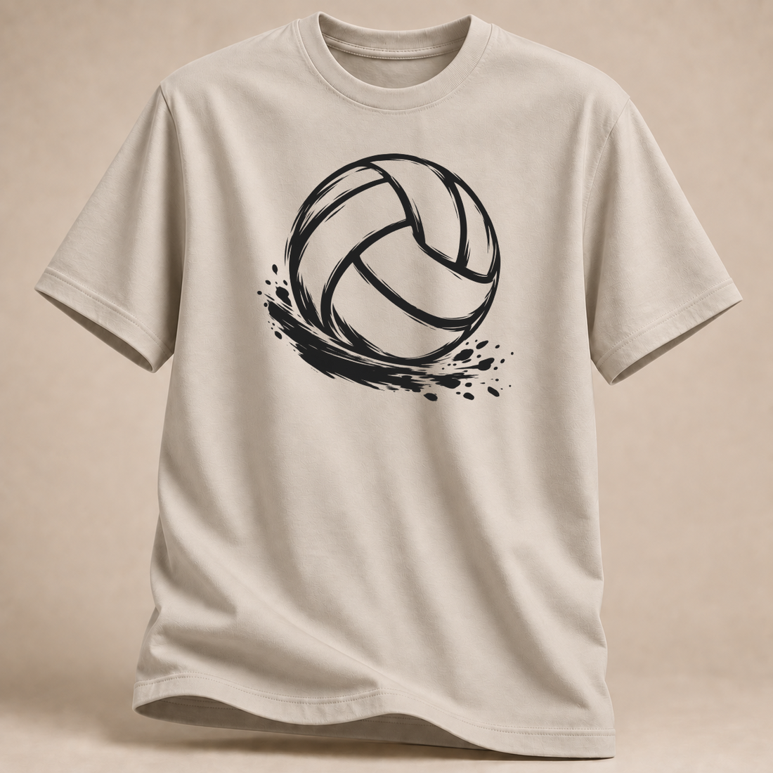 RÜCKRAUM – Volleyball Pinselstrich T-Shirt – Sand