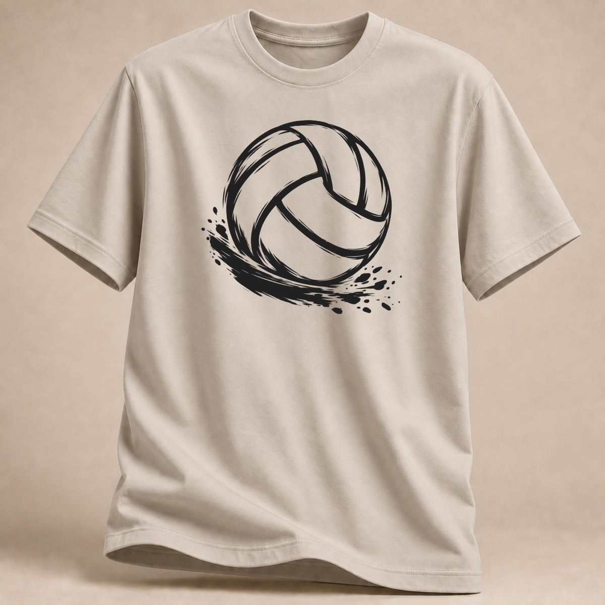 RÜCKRAUM – Volleyball Pinselstrich T-Shirt – Sand