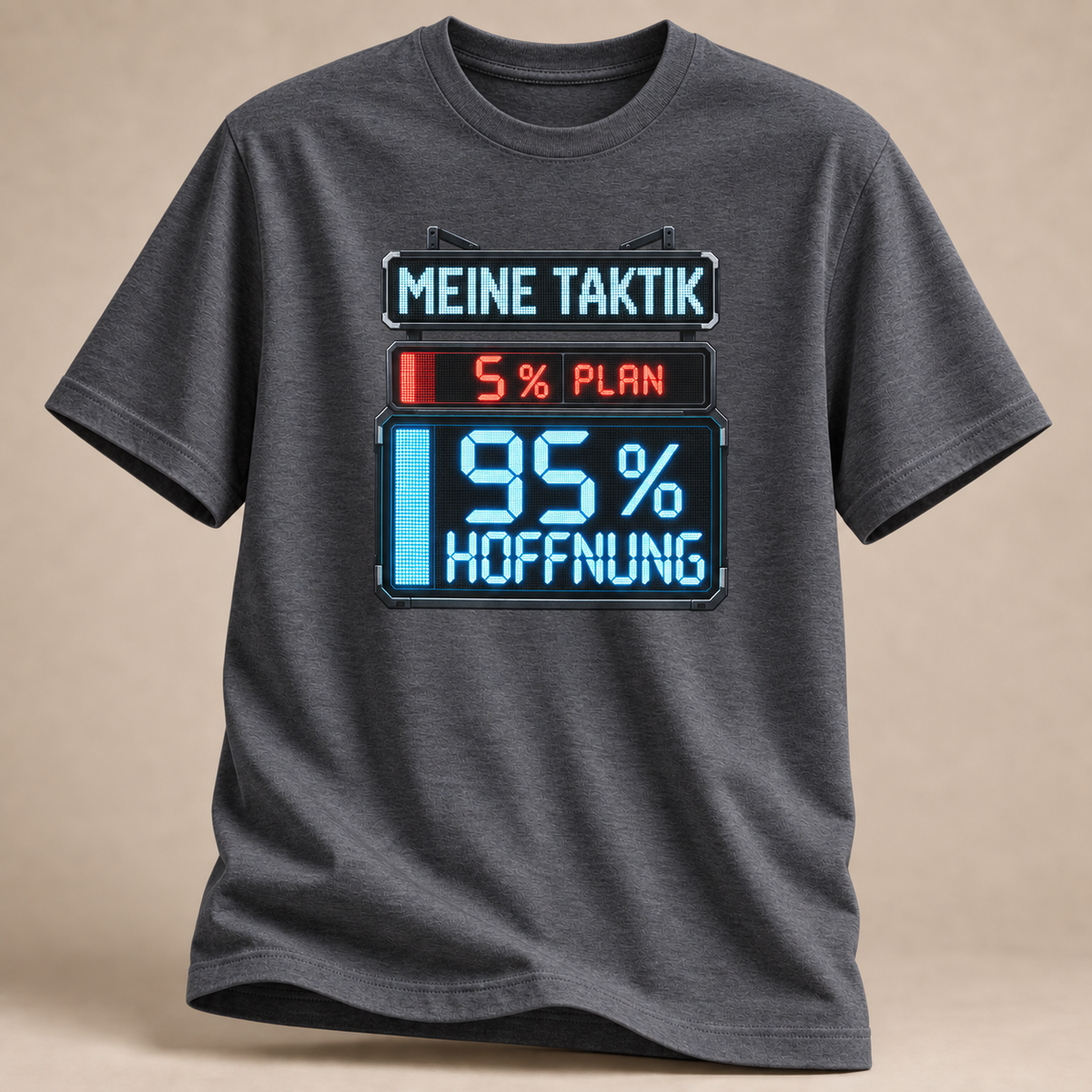 Meine Taktik Scoreboard T-Shirt in Anthrazit meliert mit Volleyball-Motiv