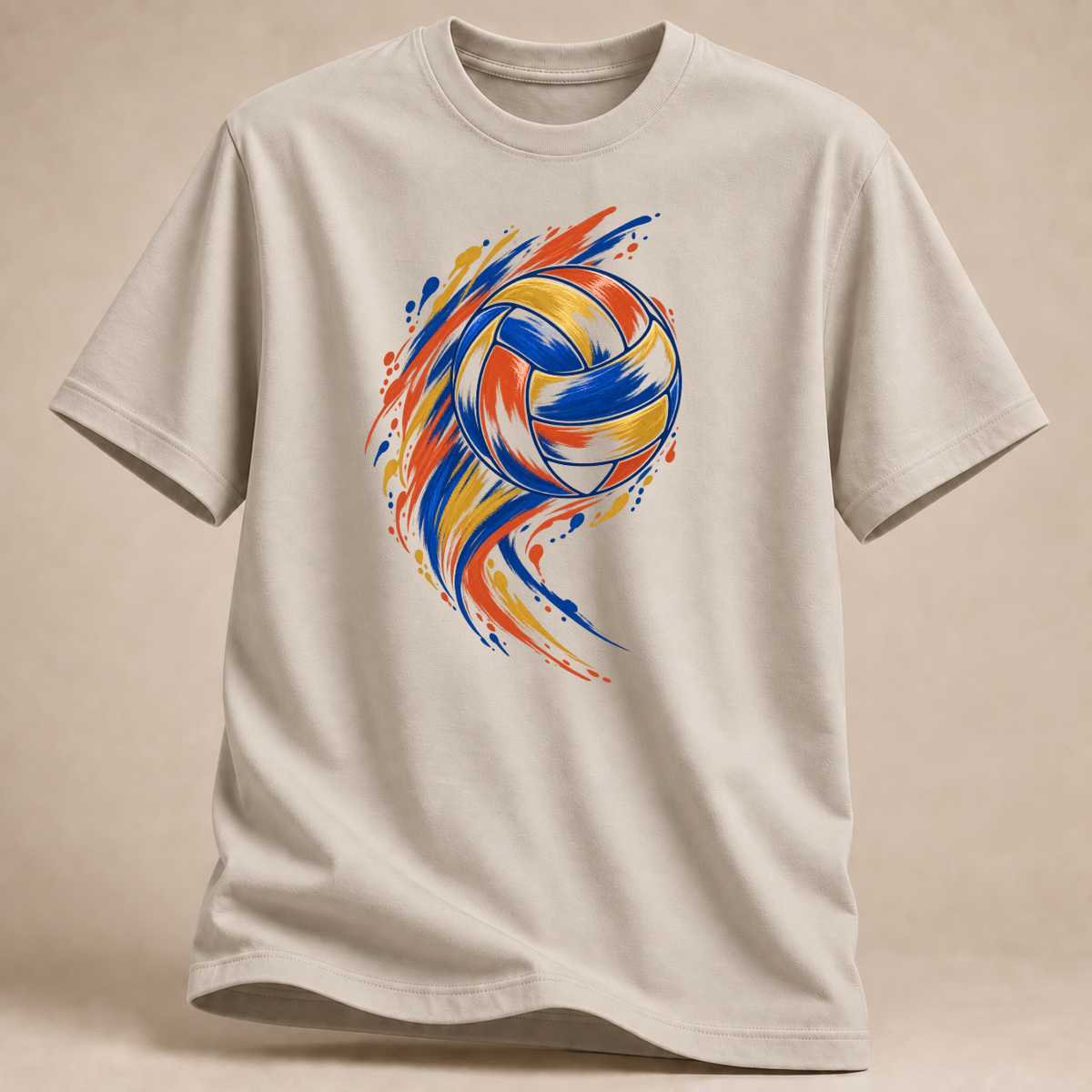 RÜCKRAUM – Volleyball Farbstrich T-Shirt – Sand