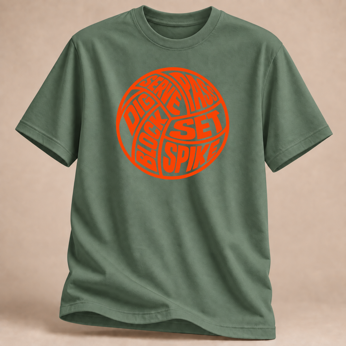 RÜCKRAUM – Serve Pass Spike T-Shirt – Militärgrün