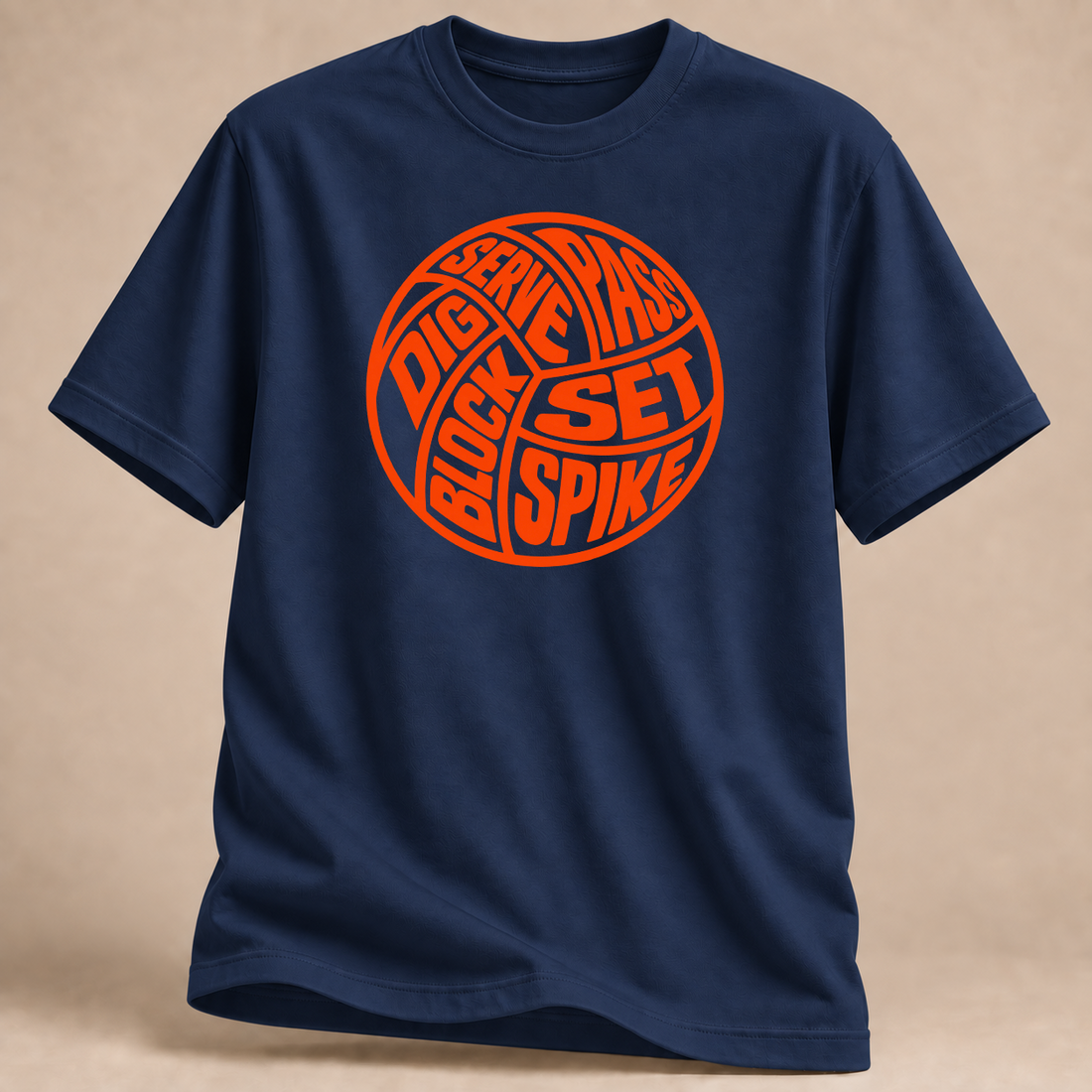 RÜCKRAUM – Serve Pass Spike T-Shirt – Marineblau