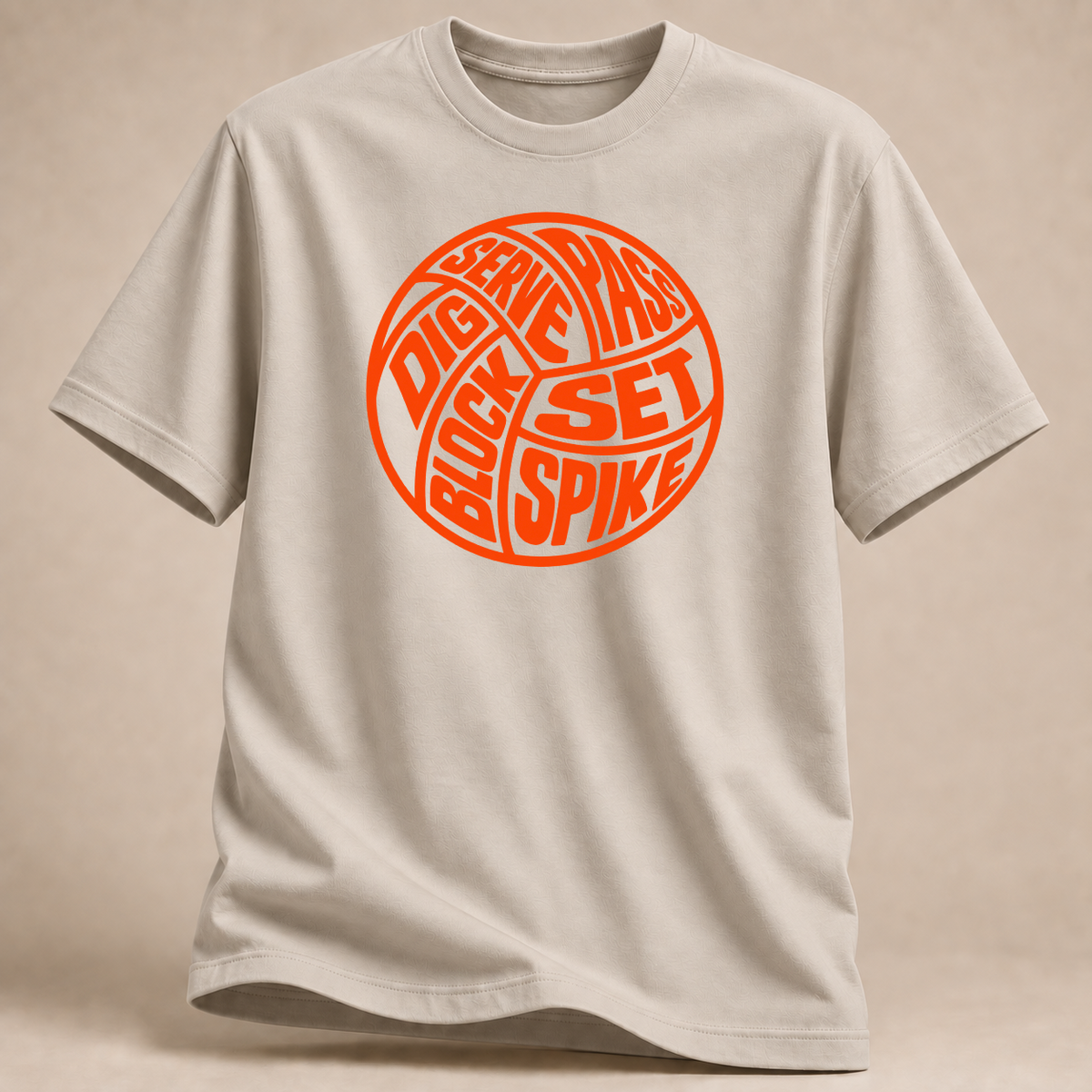 RÜCKRAUM – Serve Pass Spike T-Shirt – Sand