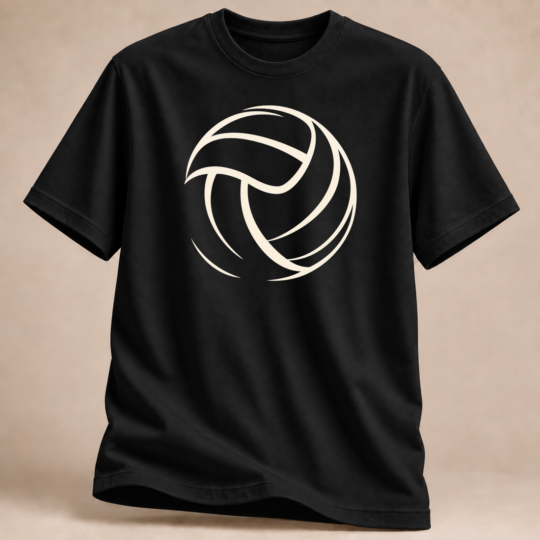 RÜCKRAUM – Volleyball Linienball T-Shirt – Schwarz