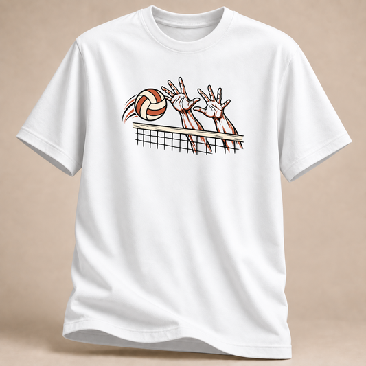 RÜCKRAUM – Volleyball Block T-Shirt – Weiß