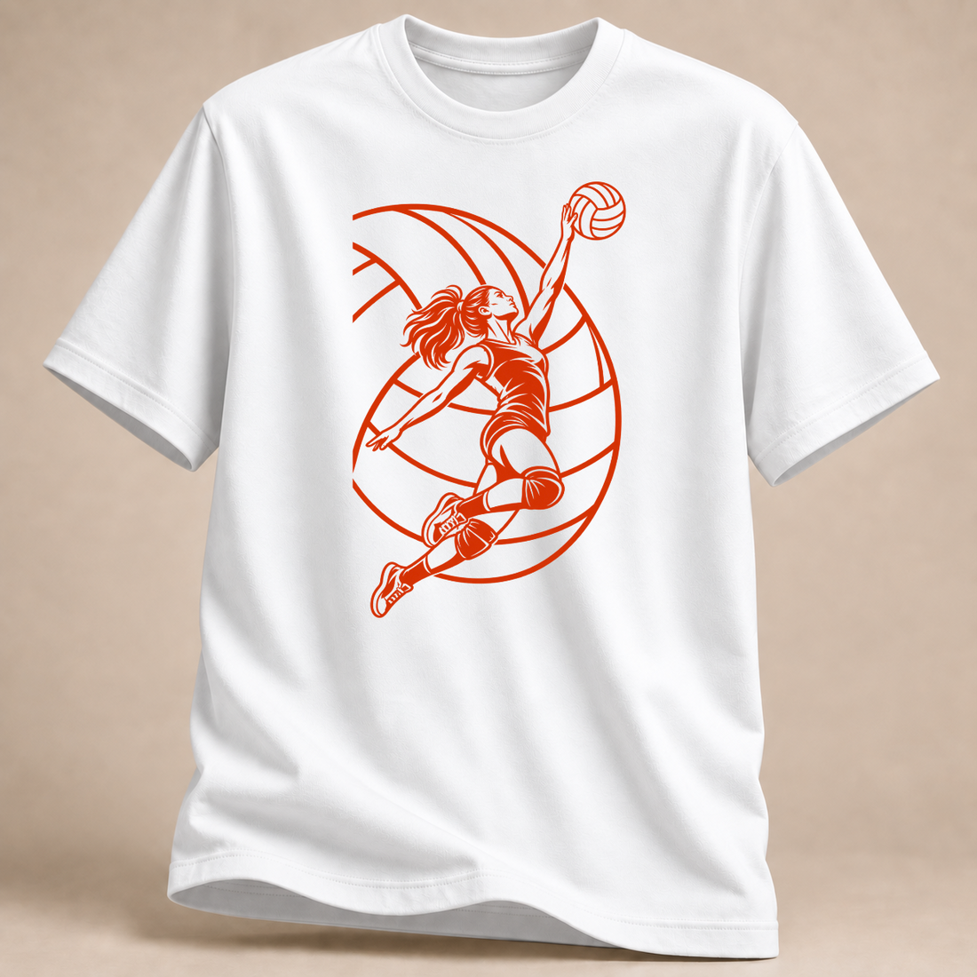 RÜCKRAUM – Volleyball Sprungangriff T-Shirt – Weiß