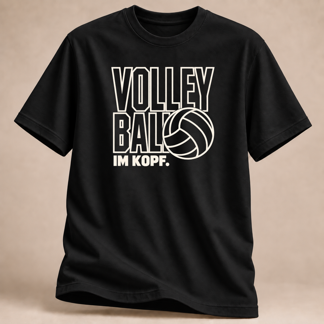 RÜCKRAUM – Volleyball Kopf T-Shirt – Schwarz