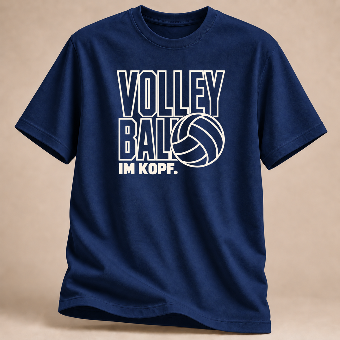 RÜCKRAUM – Volleyball Kopf T-Shirt – Marineblau
