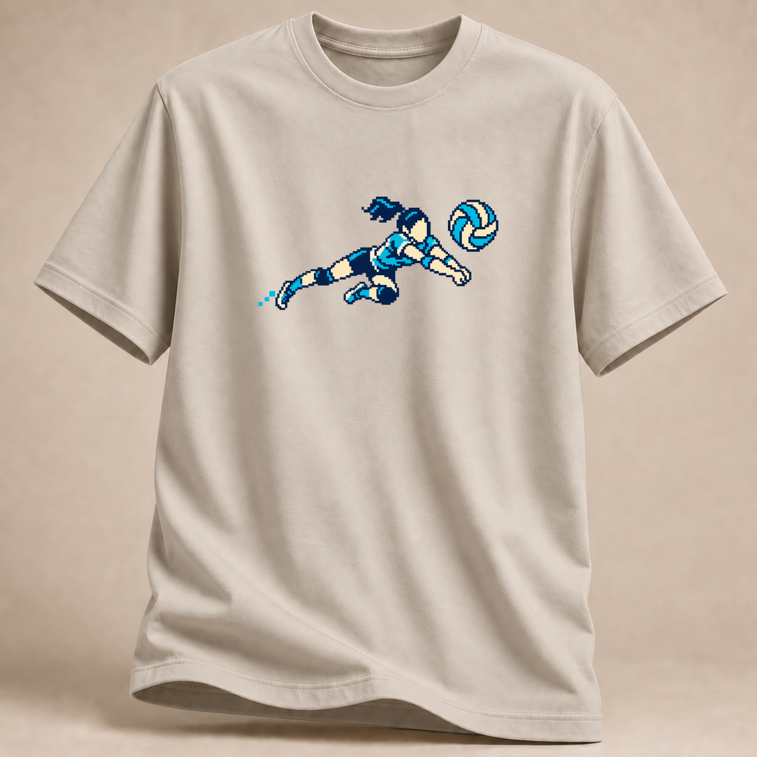 RÜCKRAUM – Pixel Volleyball T-Shirt – Sand