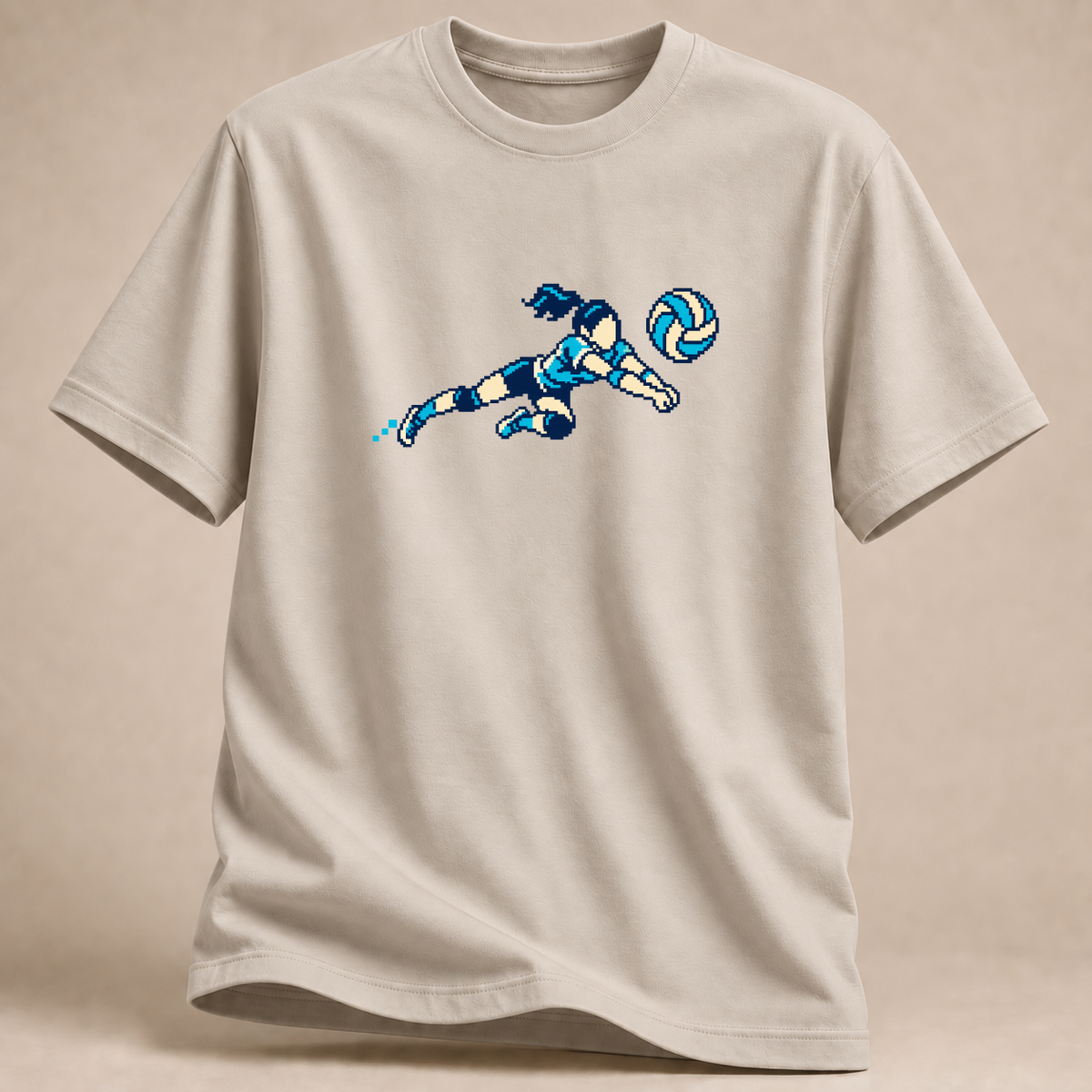 RÜCKRAUM – Pixel Volleyball T-Shirt – Sand