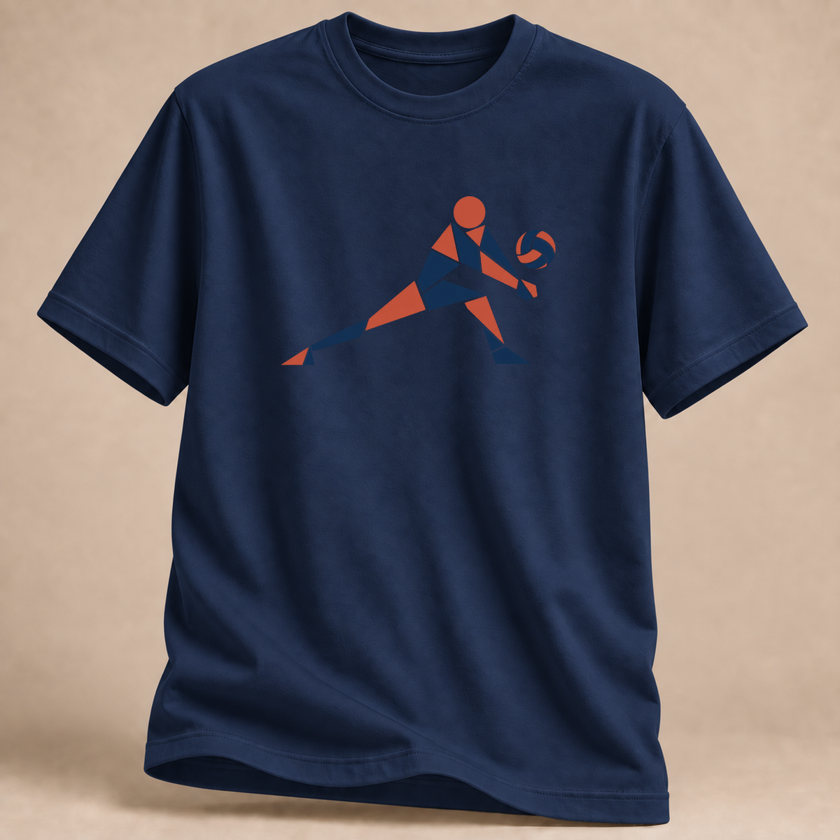 RÜCKRAUM – Volleyball Tangram T-Shirt – Marineblau