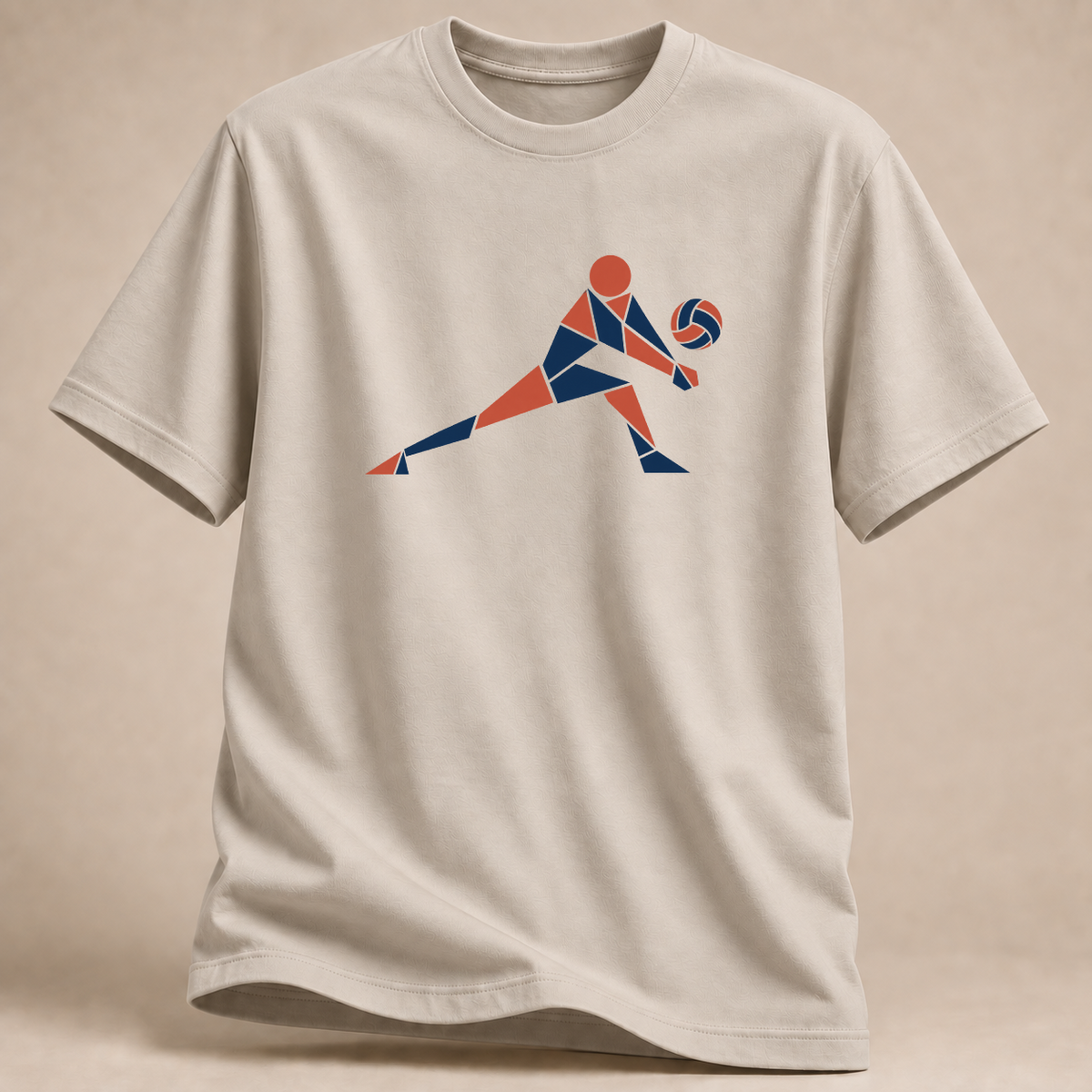 RÜCKRAUM – Volleyball Tangram T-Shirt – Sand