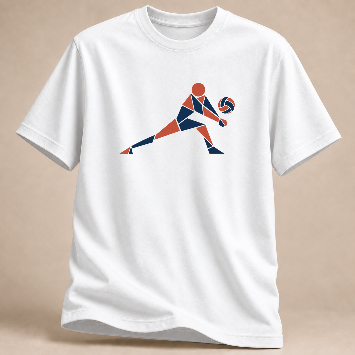 RÜCKRAUM – Volleyball Tangram T-Shirt – Weiß
