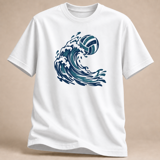 RÜCKRAUM – Volleyball Welle T-Shirt – Weiß