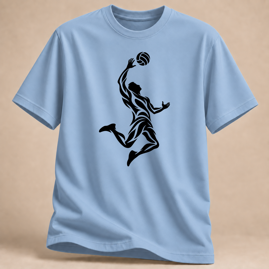 RÜCKRAUM – Cyber Tribal Volleyball T-Shirt – Hellblau