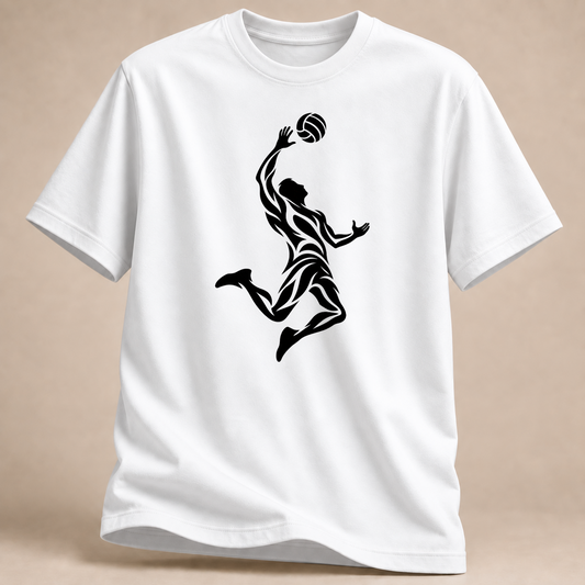 RÜCKRAUM – Cyber Tribal Volleyball T-Shirt – Weiß