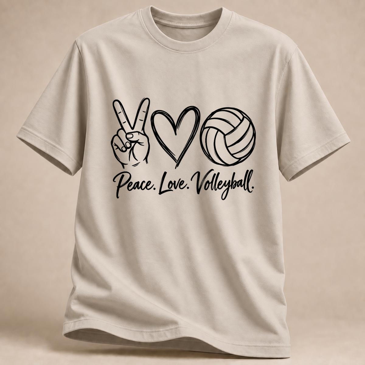 RÜCKRAUM – Peace Love Volleyball T-Shirt – Sand