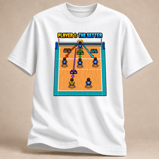 RÜCKRAUM – Zuspieler Arcade Court T-Shirt – Weiß