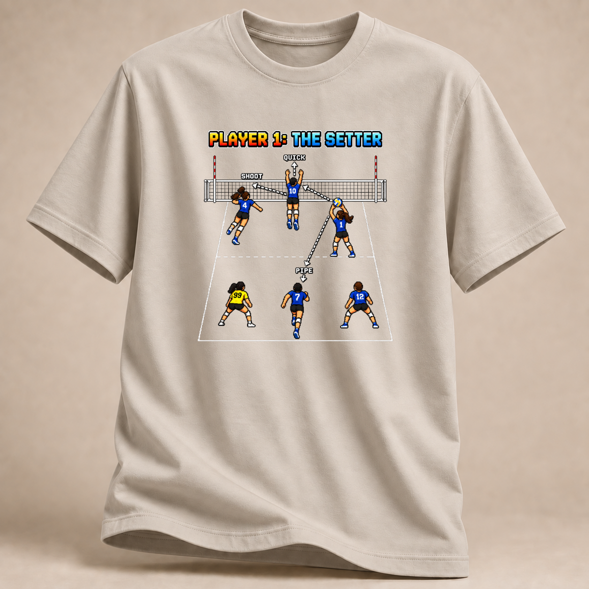 RÜCKRAUM – Zuspieler Pixel Team T-Shirt – Sand