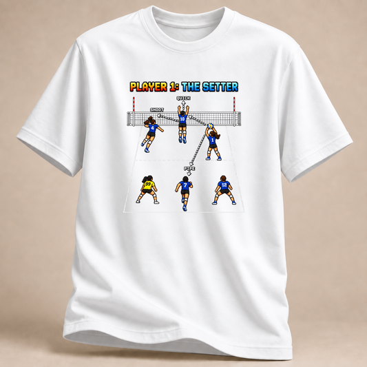RÜCKRAUM – Zuspieler Pixel Team T-Shirt – Weiß