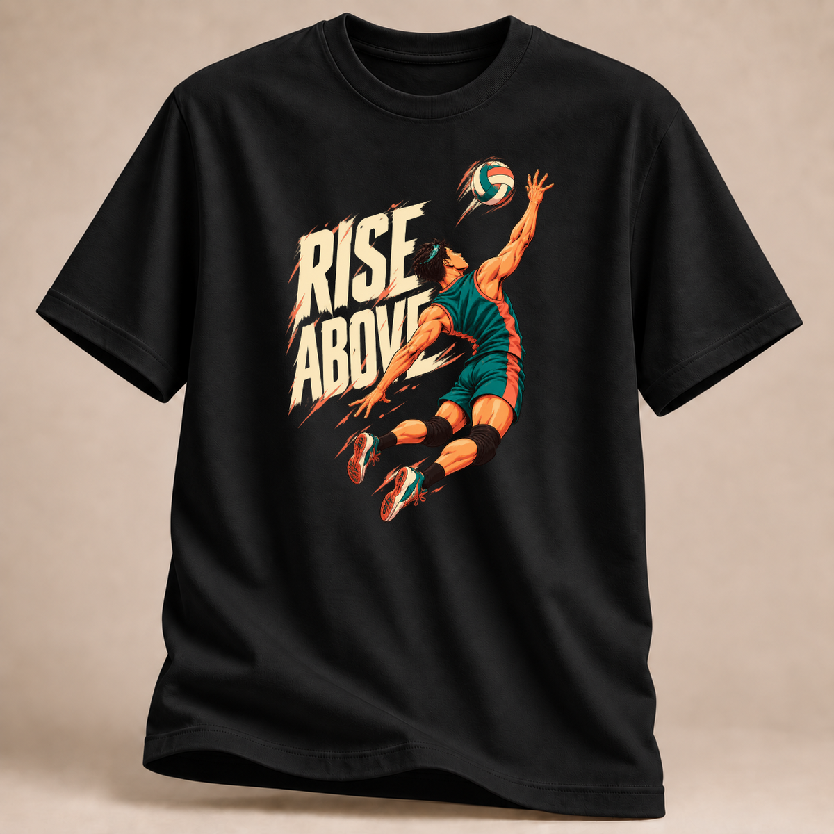 RÜCKRAUM – Rise Above Volleyball T-Shirt – Schwarz