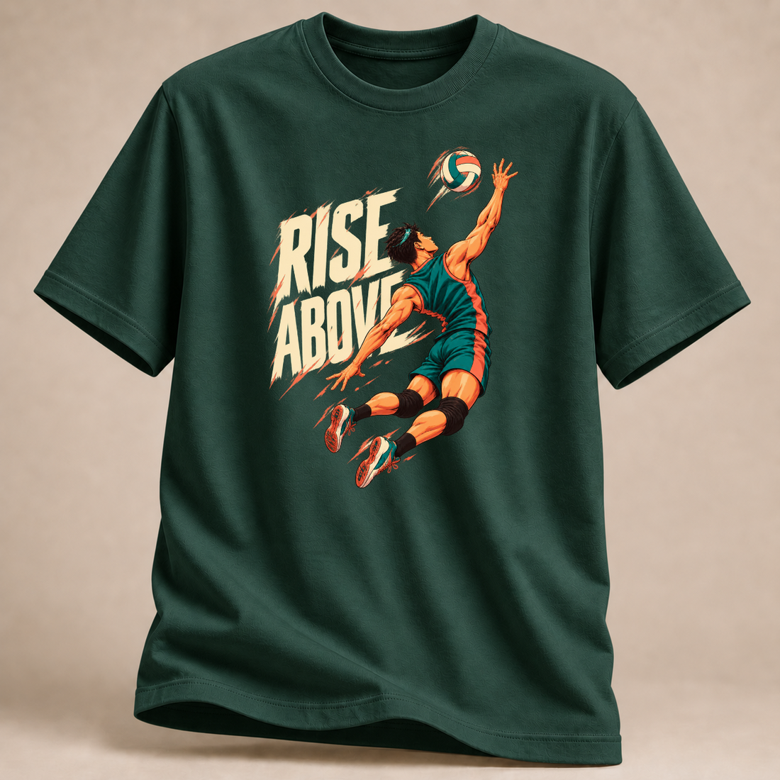 RÜCKRAUM – Rise Above Volleyball T-Shirt – Waldgrün
