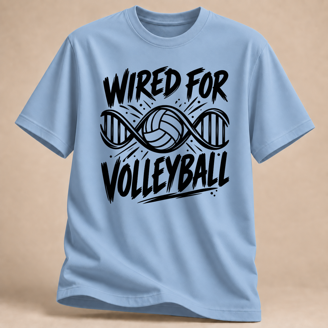 RÜCKRAUM – Wired For Volleyball T-Shirt – Hellblau