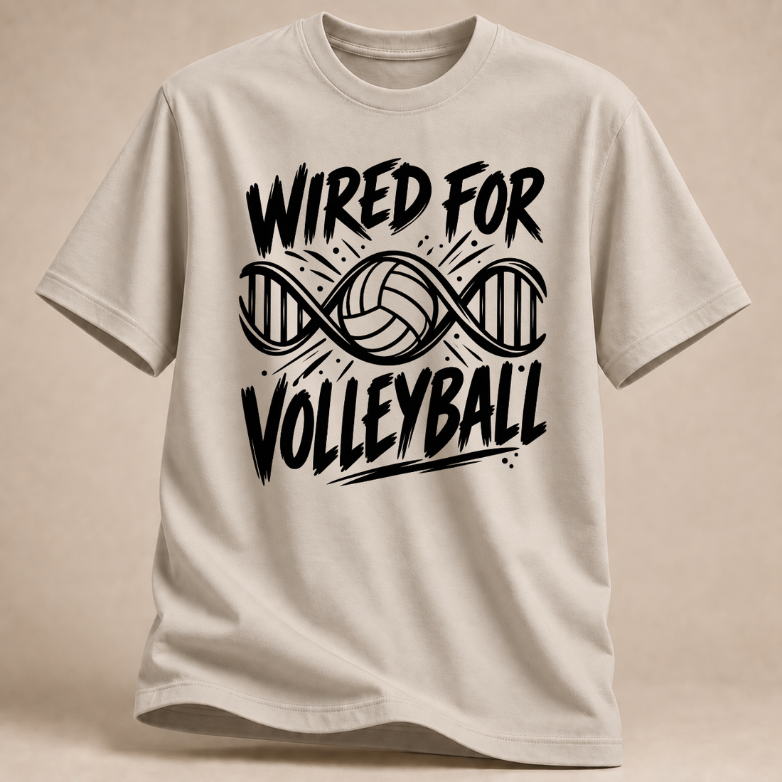 RÜCKRAUM – Wired For Volleyball T-Shirt – Sand