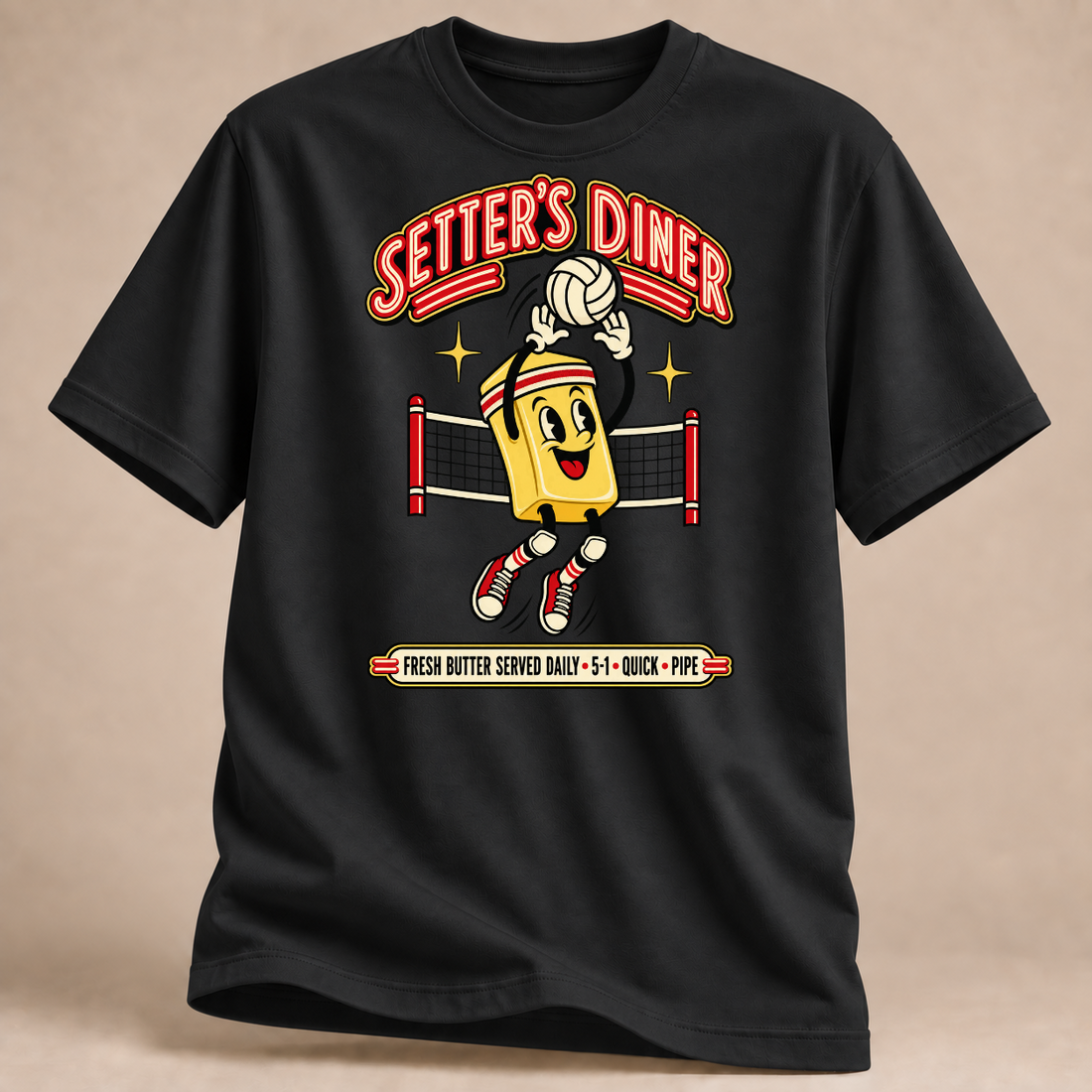 RÜCKRAUM – Setter's Diner T-Shirt – Schwarz